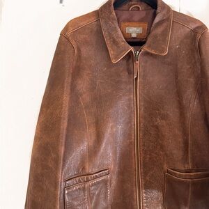 The Territory Ahead Tan Leather Jacket